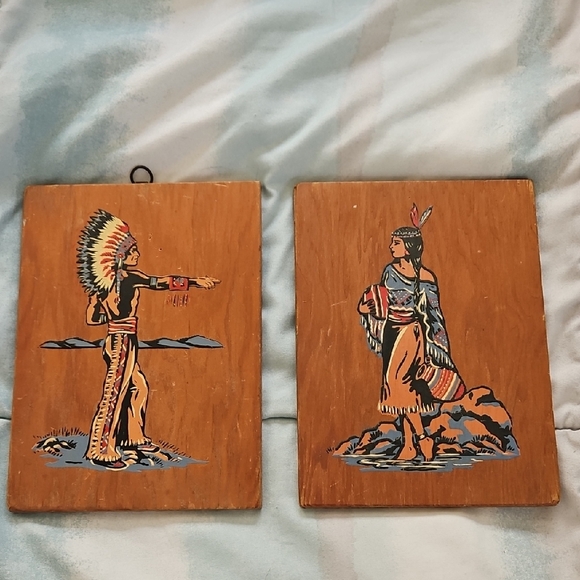 Vintage Native American Oil On Board Art - Picture 1 of 14